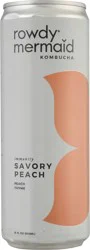 Rowdy Mermaid Immunity Savory Peach Kombucha - 12 fl oz