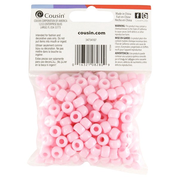 slide 4 of 5, Cousin Pink Pony Beads, 250 ct