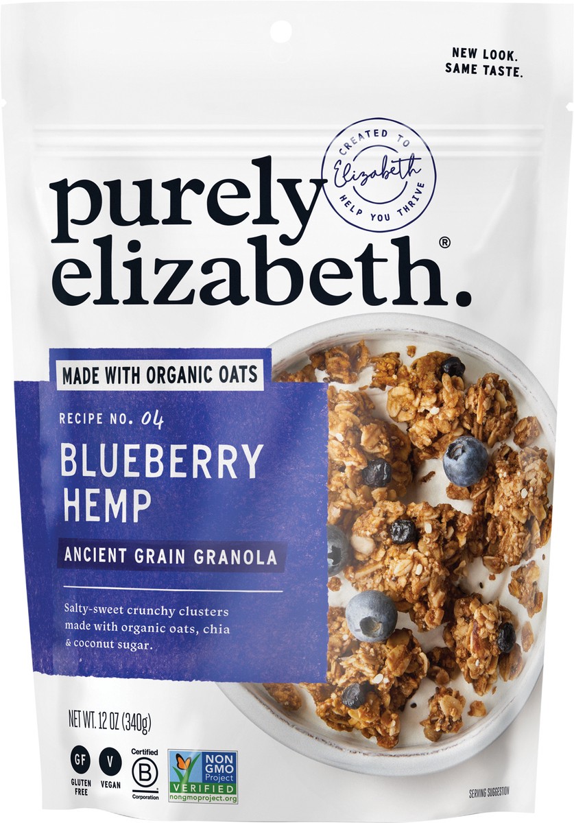 slide 8 of 9, Purely Elizabeth Recipe No. 04 Blueberry Hemp Ancient Grain Granola 12 oz, 12 oz