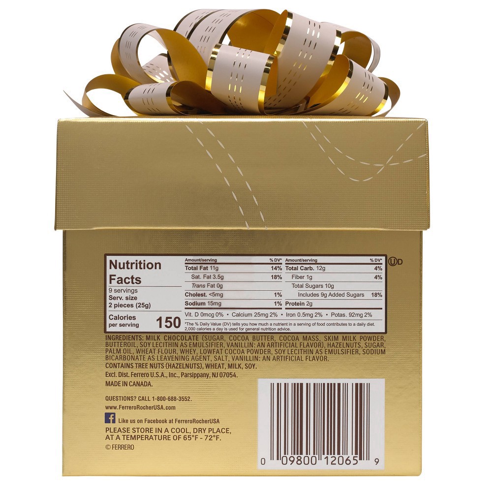 slide 4 of 7, Ferrero Rocher Gift Cube - 7.9oz/18pc, 7.9 oz