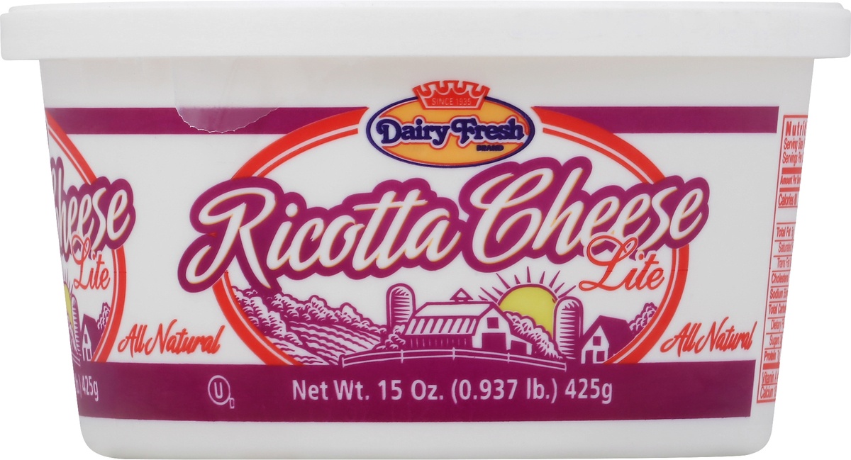 slide 7 of 8, Dairy Fresh Lite Ricotta Cheese, 15 oz