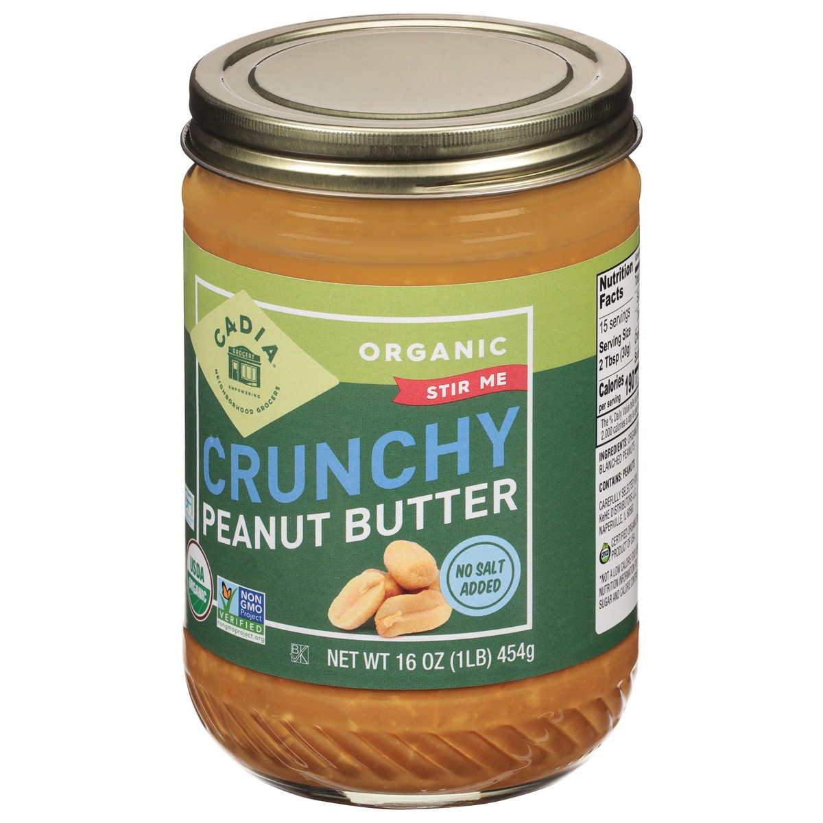 slide 3 of 9, Cadia Organic Crunchy Peanut Butter 16 oz, 16 oz