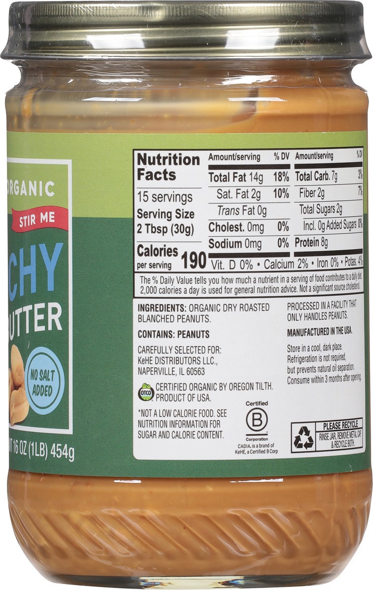 slide 8 of 9, Cadia Organic Crunchy Peanut Butter 16 oz, 16 oz