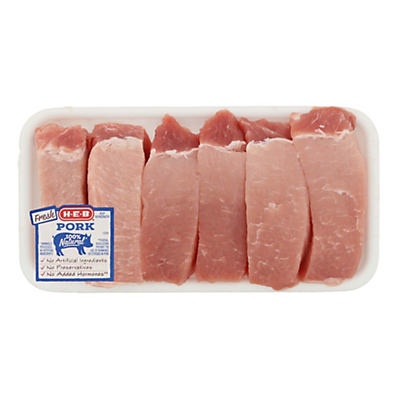slide 1 of 1, H-E-B Boneless Pork Loin for Country Style Ribs, per lb