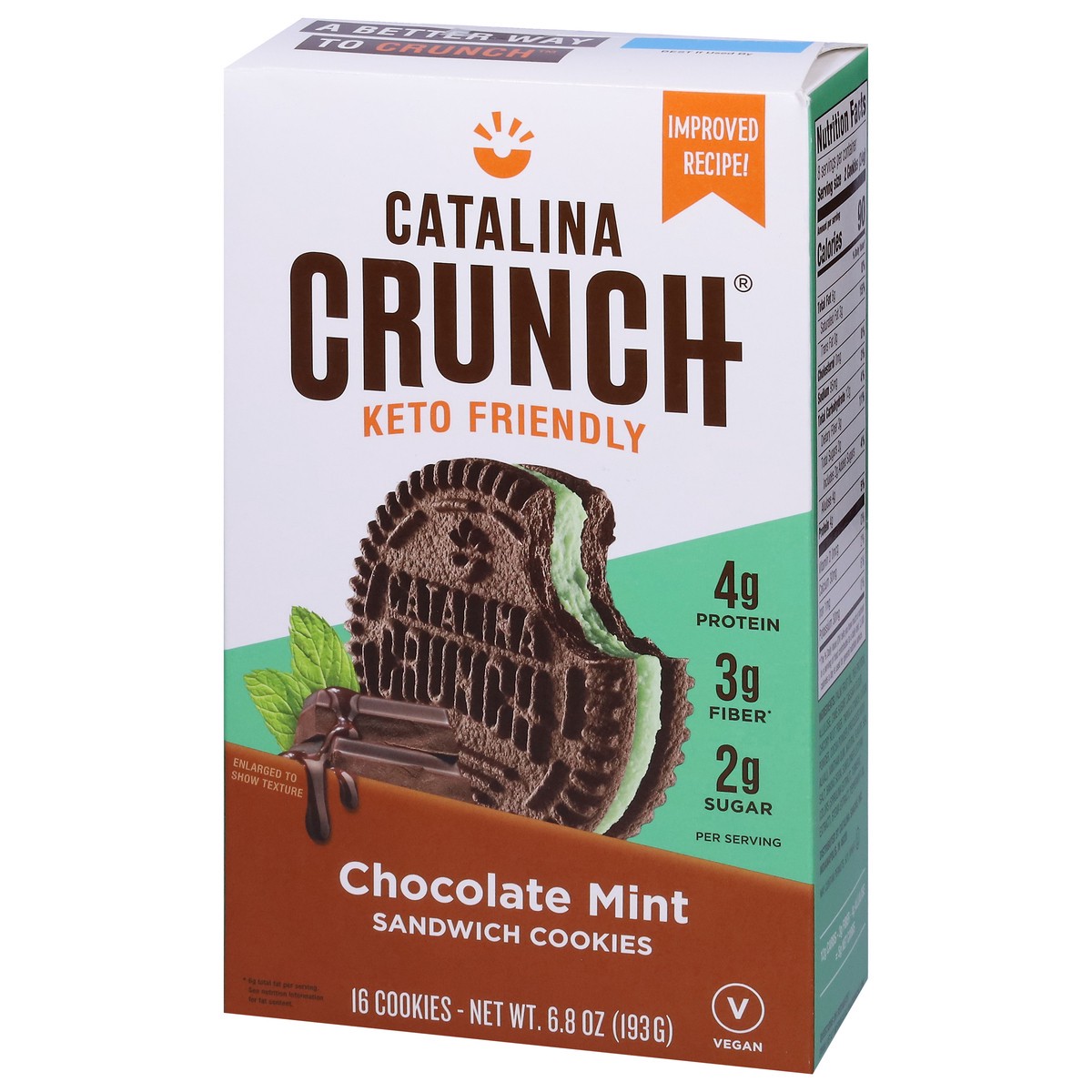 slide 8 of 9, Catalina Crunch Chocolate Mint Keto Sandwich Cookies 6.8 Oz Box, 6.8 oz