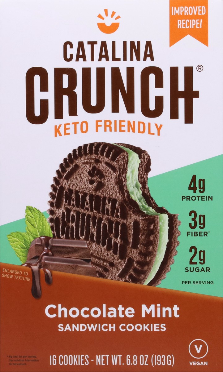 slide 9 of 9, Catalina Crunch Chocolate Mint Keto Sandwich Cookies 6.8 Oz Box, 6.8 oz