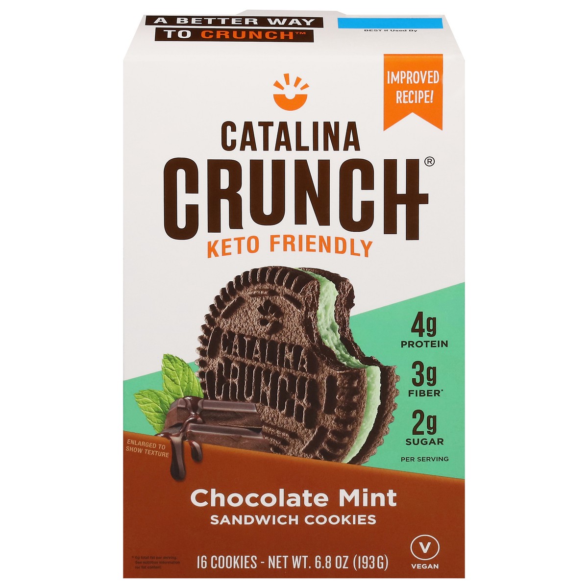 slide 1 of 9, Catalina Crunch Chocolate Mint Keto Sandwich Cookies 6.8 Oz Box, 6.8 oz