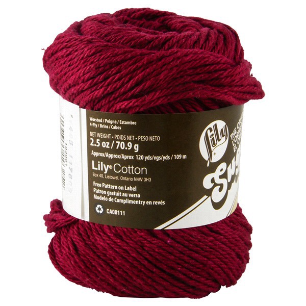 slide 7 of 9, Lily Sugar 'n Cream Yarn - Wine, 1 ct