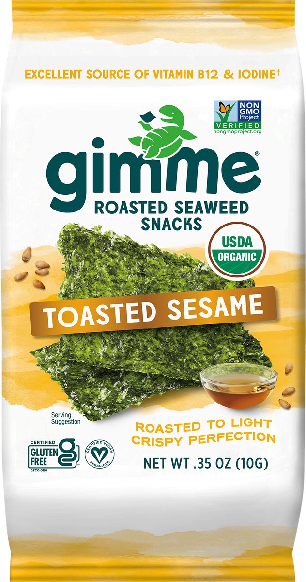 slide 5 of 7, gimMe Organic Roasted Toasted Sesame Seaweed Snacks 0.35 oz, 0.35 oz