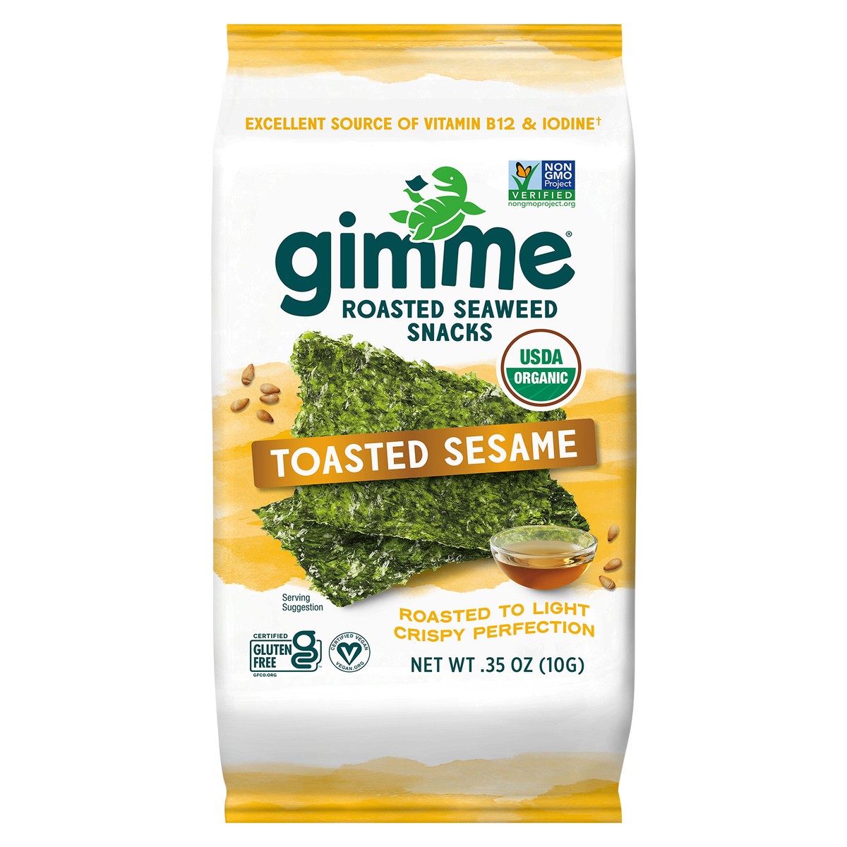 slide 1 of 7, gimMe Organic Roasted Toasted Sesame Seaweed Snacks 0.35 oz, 0.35 oz