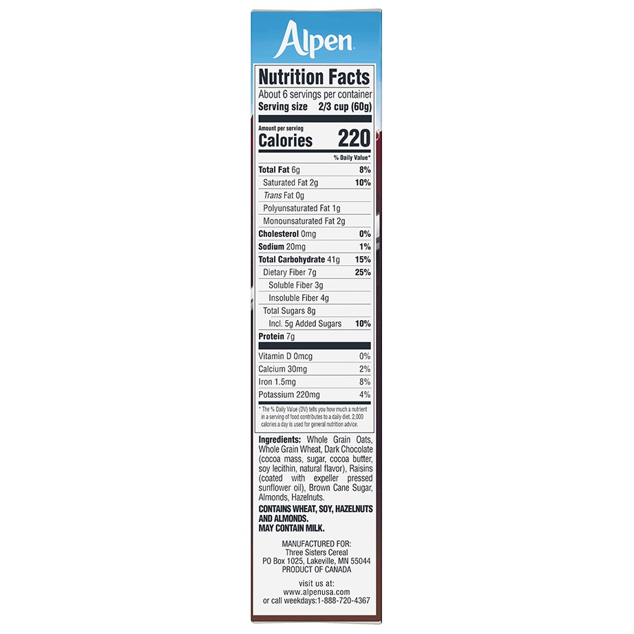 Alpen Muesli Cereal Dark Chocolate 70 Cocoa 11.8 oz Shipt
