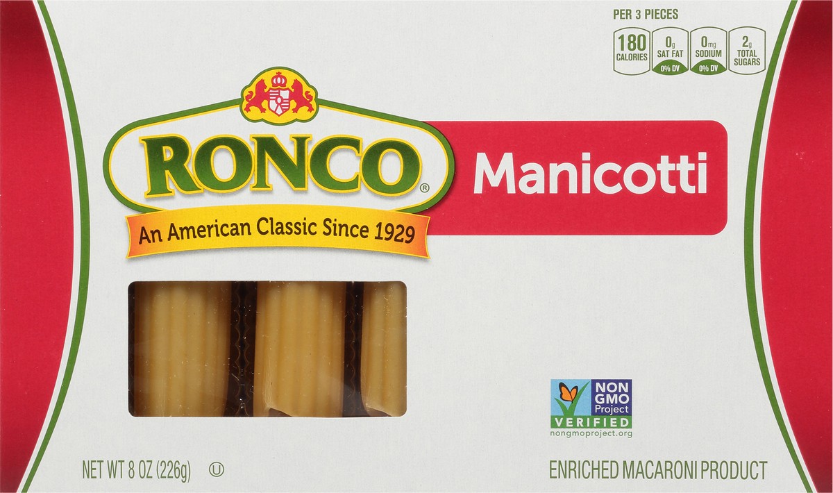 slide 11 of 13, Ronco Manicotti 8 oz, 8 oz