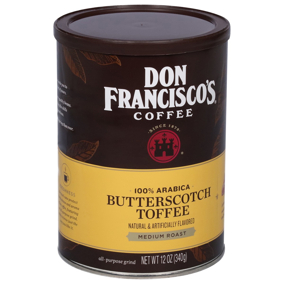 slide 9 of 9, Don Francisco's Butterscotch Toffee Medium Roast Coffee, 12 oz Can, 12 oz