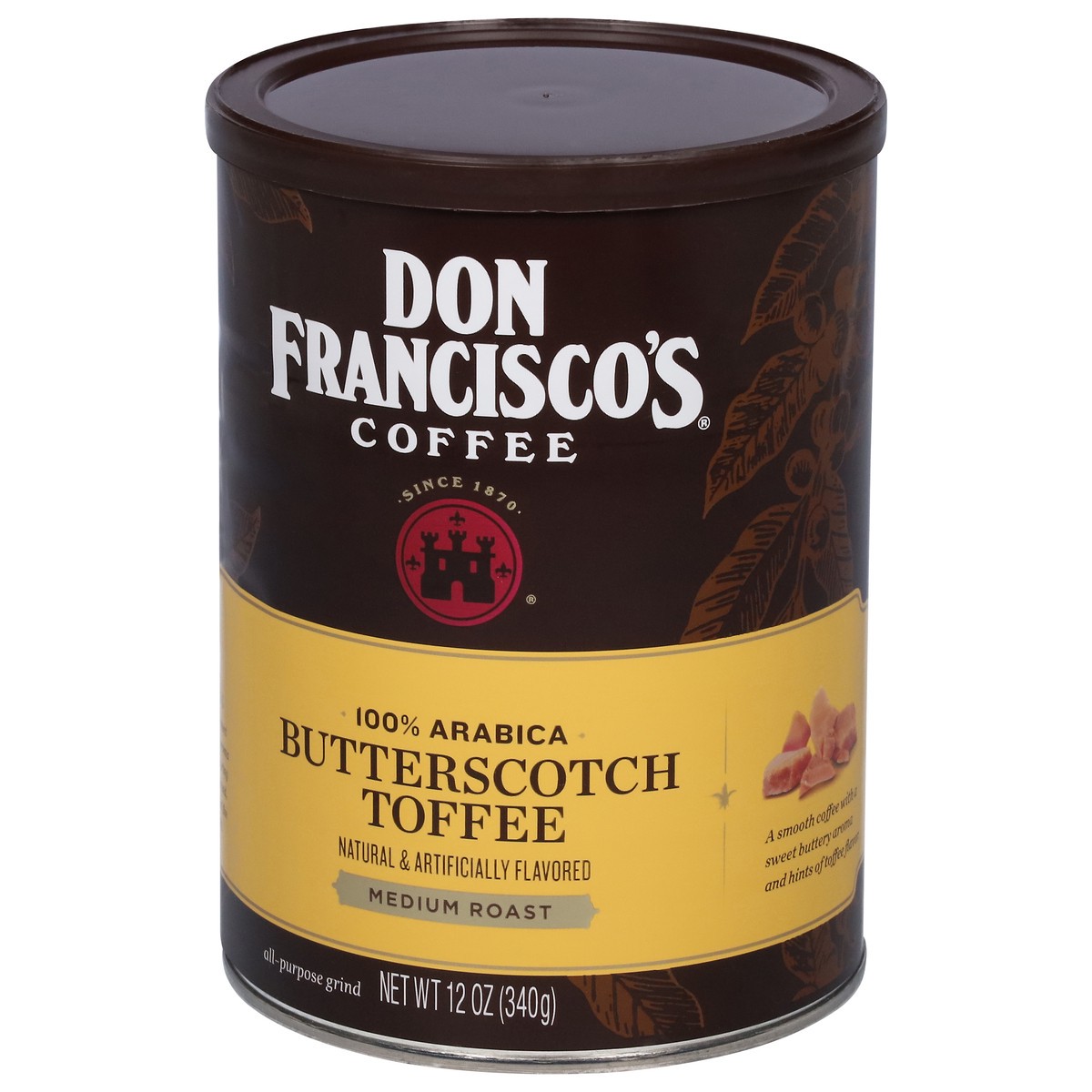 slide 6 of 9, Don Francisco's Butterscotch Toffee Medium Roast Coffee, 12 oz Can, 12 oz