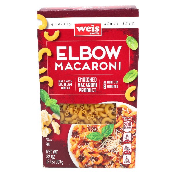 slide 1 of 1, Weis Quality Macaroni Pasta, 32 oz