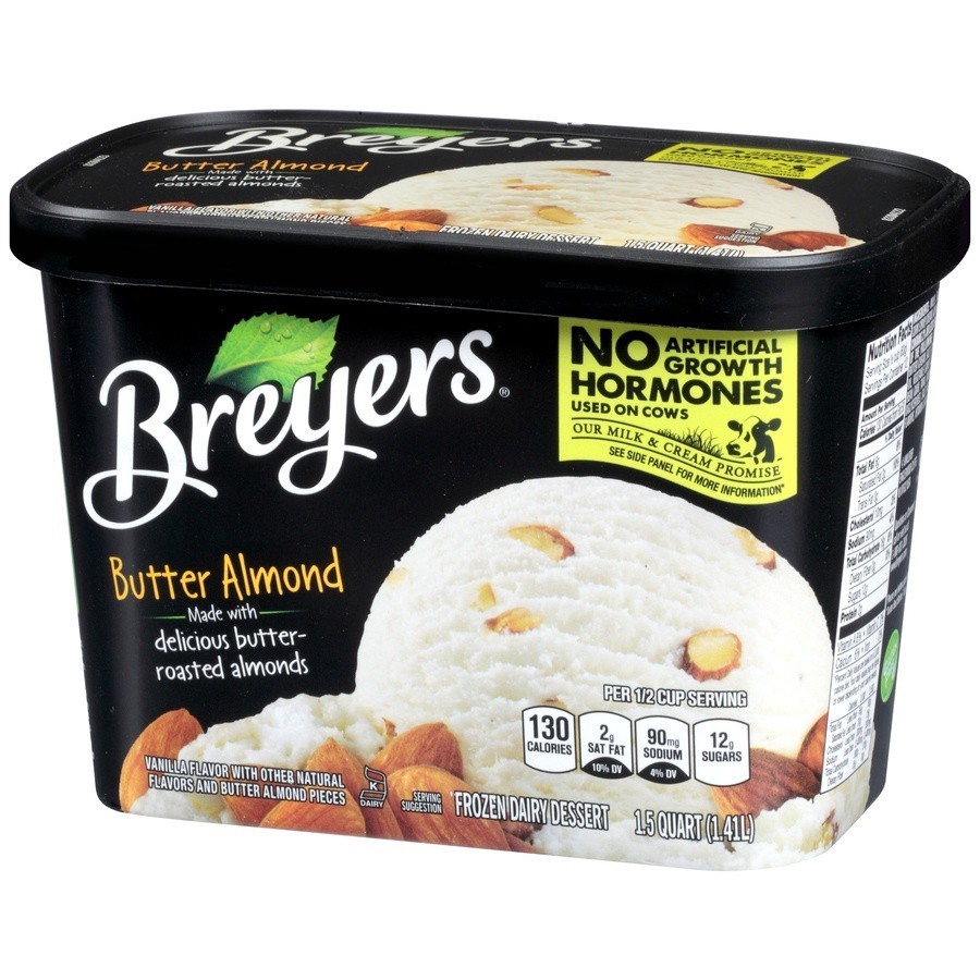 slide 3 of 8, Breyers Frozen Dairy Dessert Butter Almond, 1.5 qt