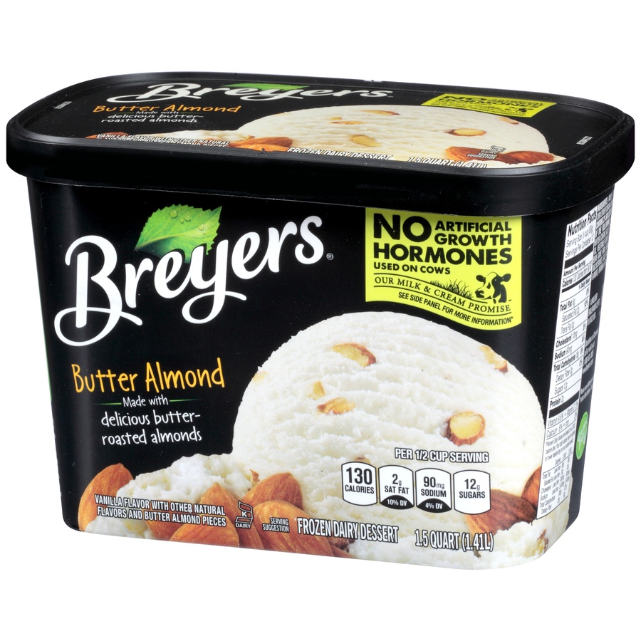 slide 3 of 8, Breyer's Butter Almond Frozen Dairy Dessert, 1.5 qt