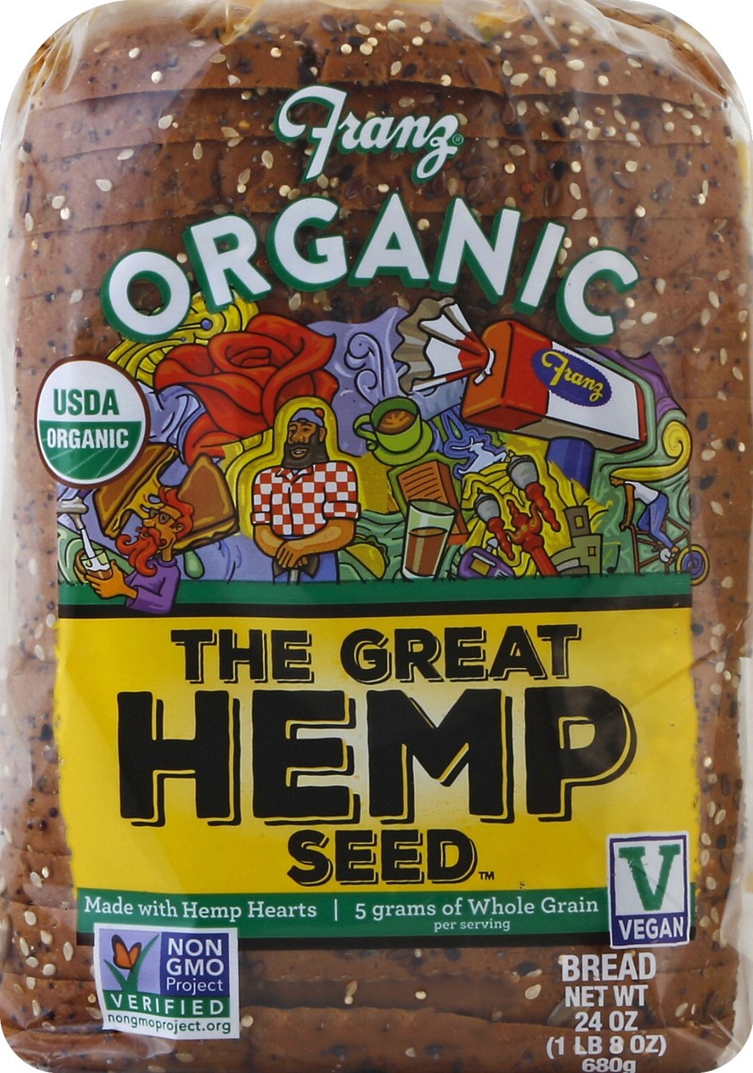 slide 2 of 5, Franz Organic The Great Hemp Seed Bread, 24 oz