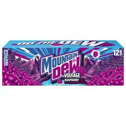 Mountain Dew Voltage Soda Raspberry Citrus And Ginseng 12 Fl Oz, 12 Count