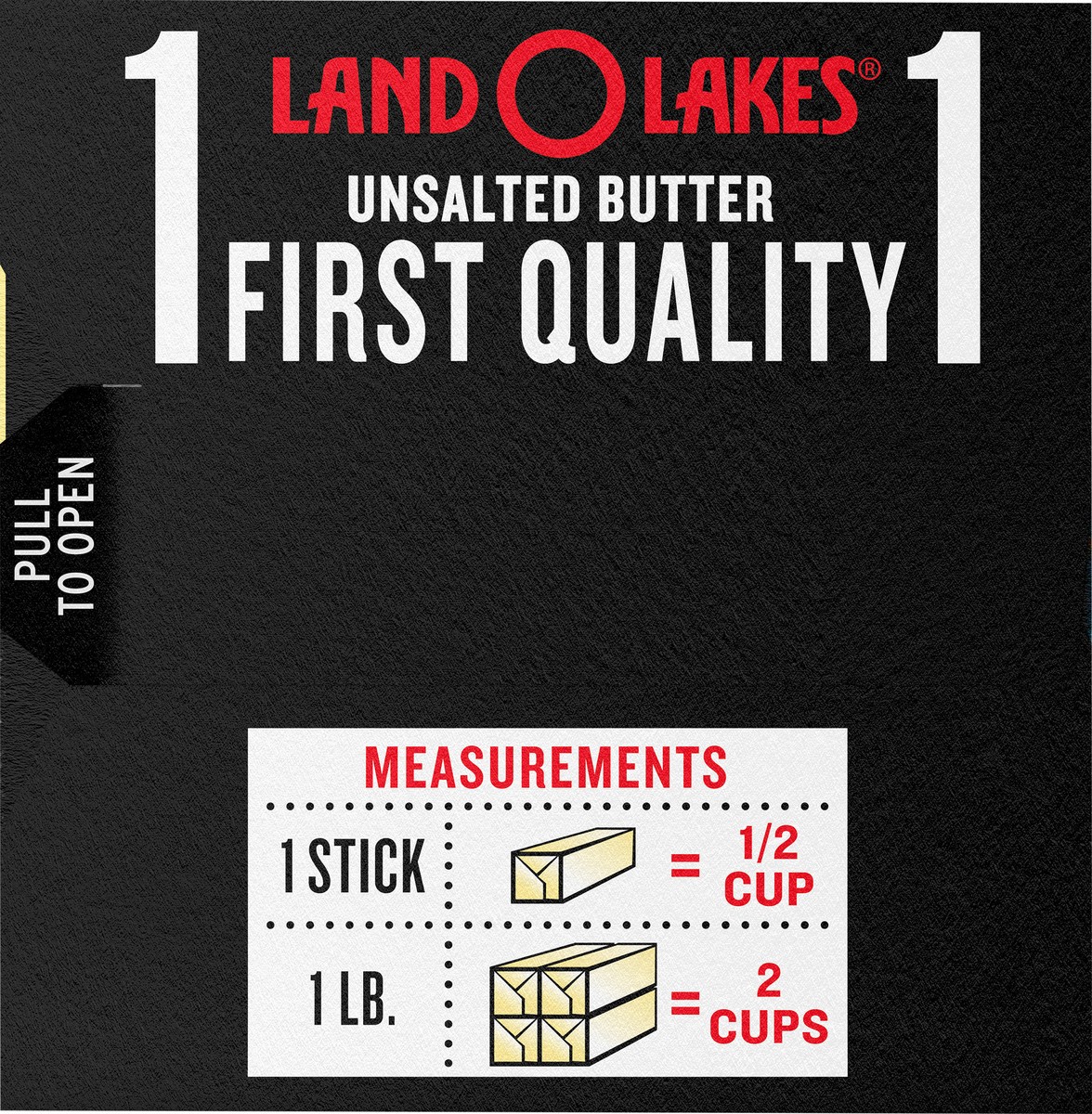 slide 8 of 9, Land O'Lakes Extra Creamy Unsalted Butter, 4 Butter Sticks, 1 lb Pack, 4 ct
