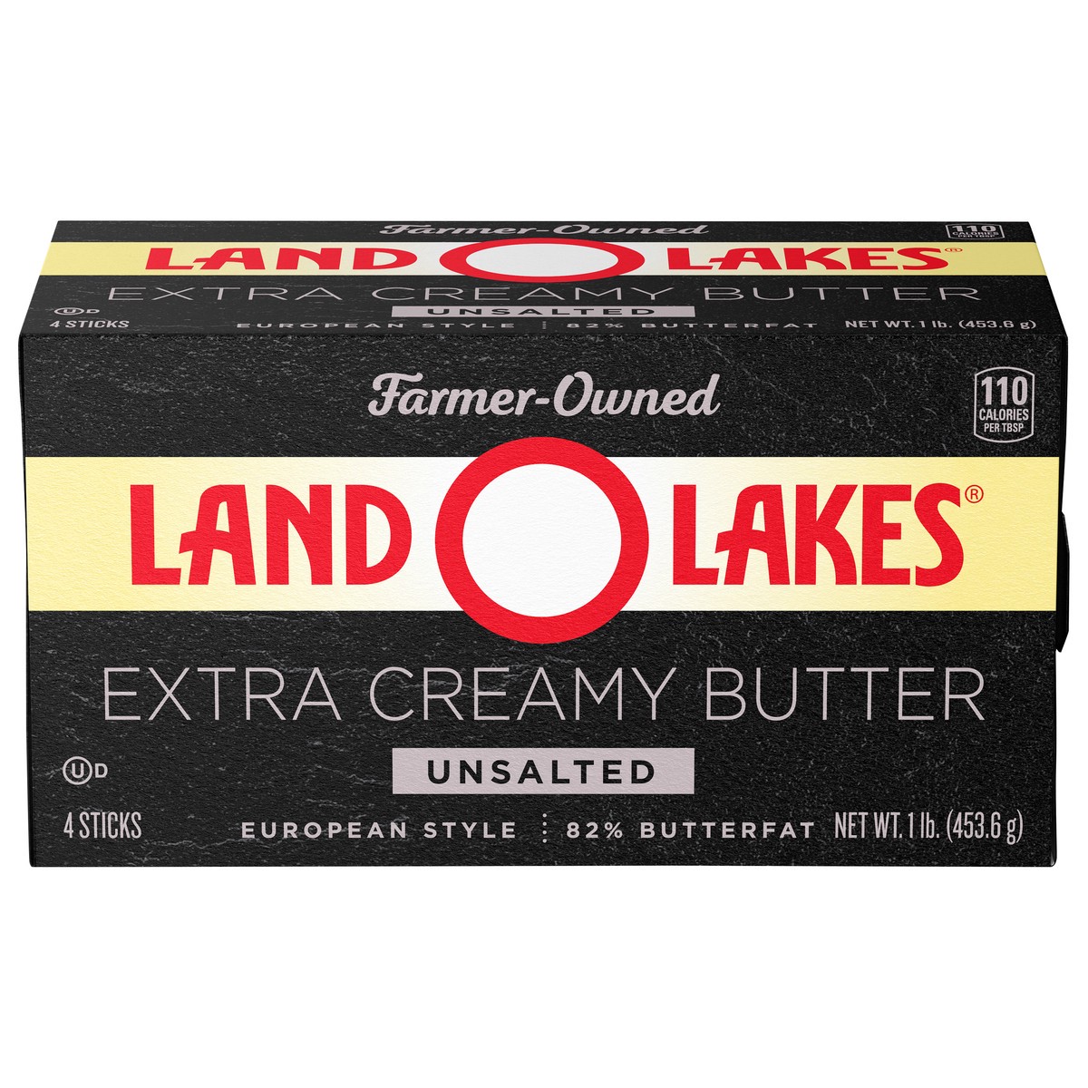 slide 1 of 9, Land O'Lakes Extra Creamy Unsalted Butter, 4 Butter Sticks, 1 lb Pack, 4 ct