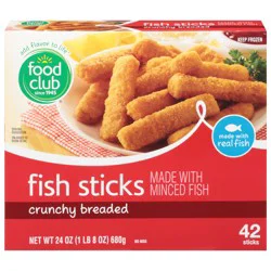 Food Club Crunchy Breaded Fish Sticks 42 ct