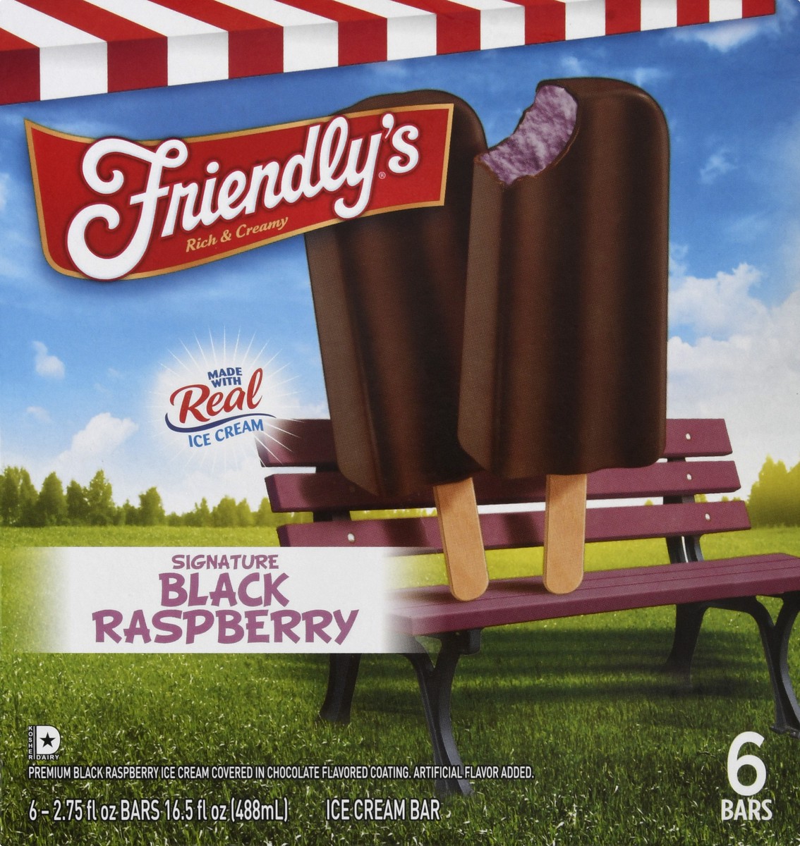 slide 2 of 14, Friendly's Ice Cream Bars - Signature Black Raspberry, 6 ct