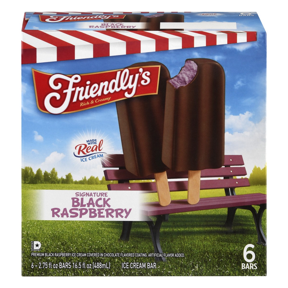 slide 1 of 14, Friendly's Ice Cream Bars - Signature Black Raspberry, 6 ct