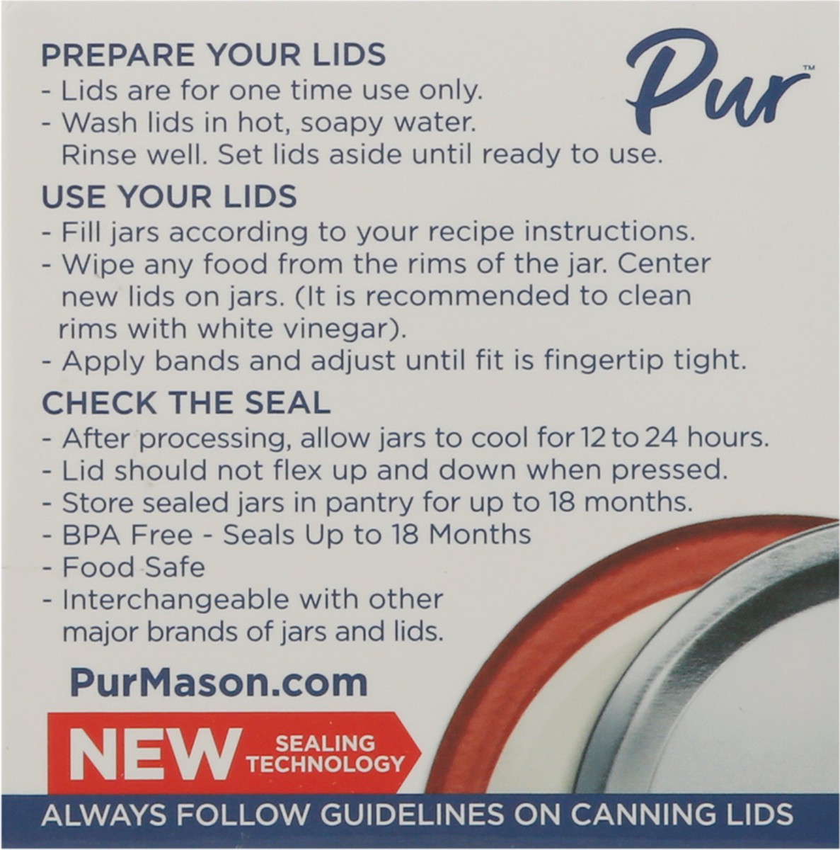 slide 9 of 11, PUR Regular Mouth Canning Lids 12 ea, 12 ct