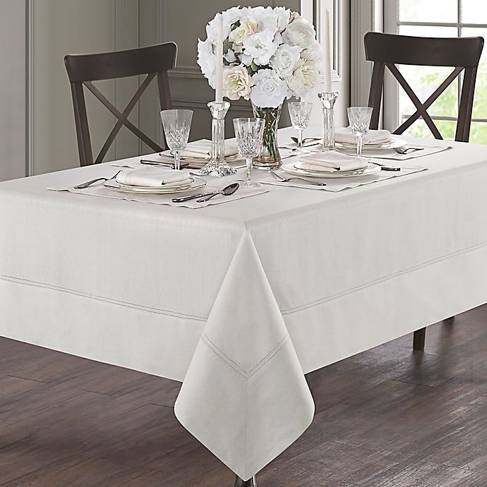 slide 2 of 2, Waterford Linens Corra Oblong Tablecloth - Cream, 70 in x 144 in