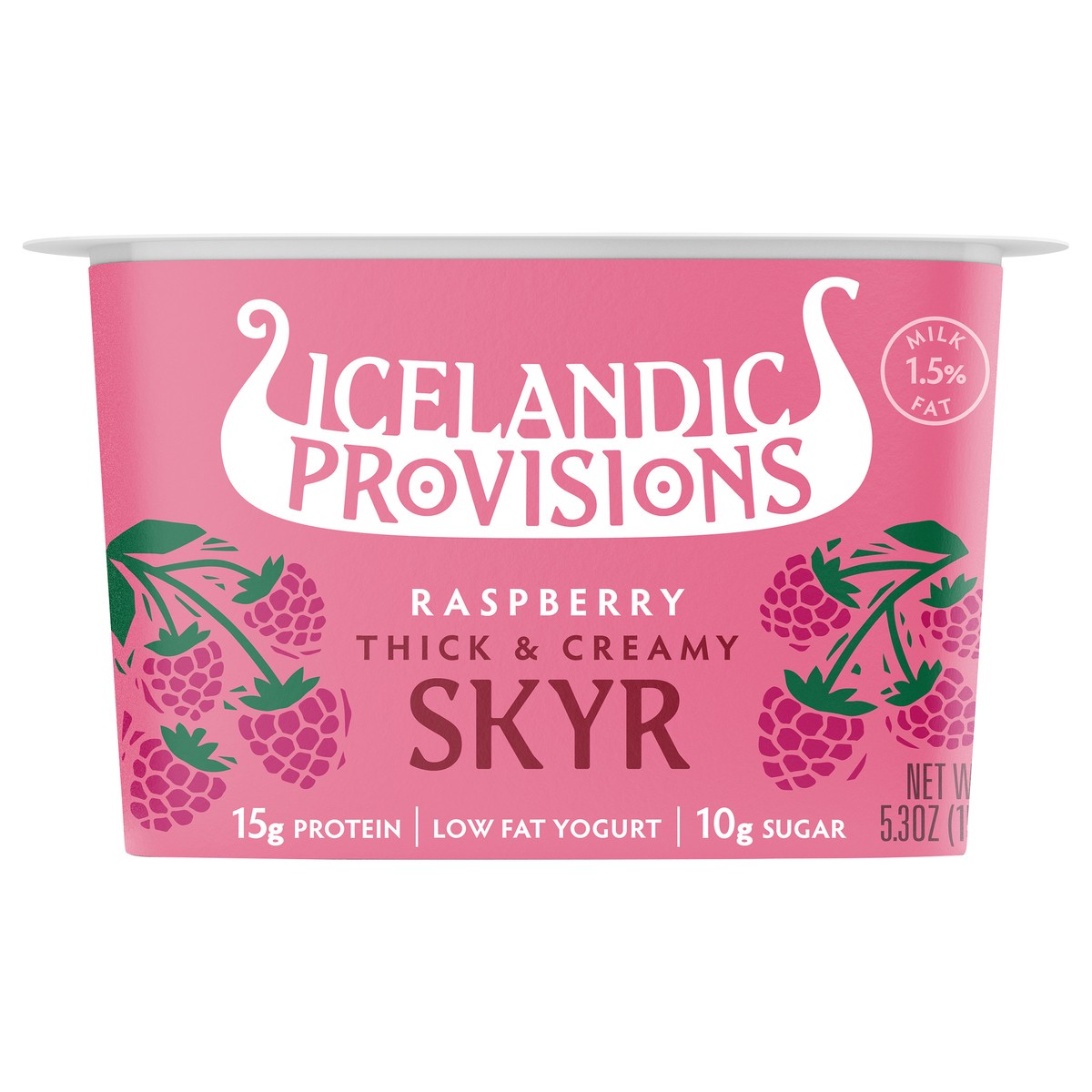 slide 1 of 8, Icelandic Provisions Raspberry Thick & Creamy Low Fat Skyr 5.3 oz, 5.3 oz