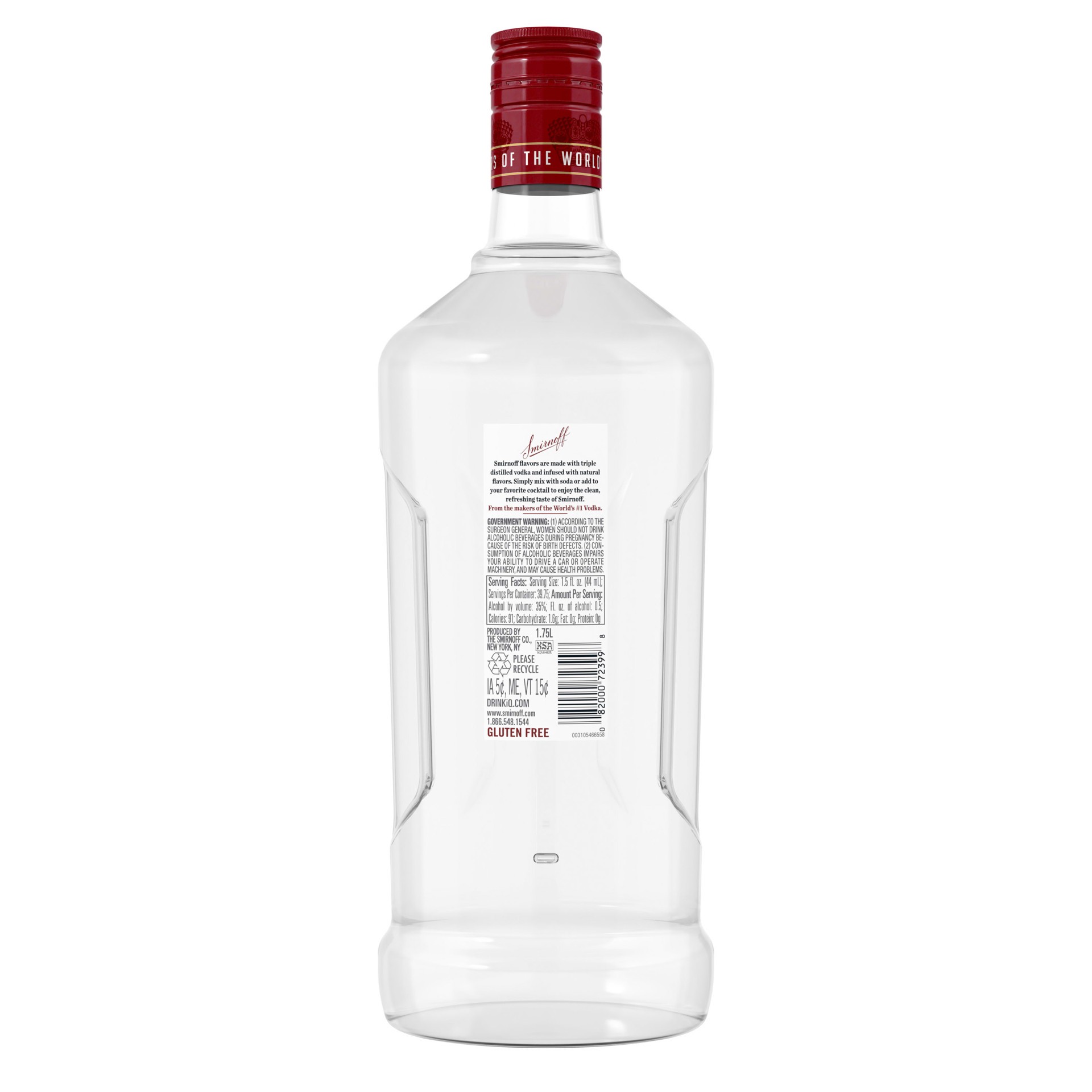 slide 2 of 4, Smirnoff Raspberry Flavored Vodka - 1.75L Plastic Bottle, 1.75 liter