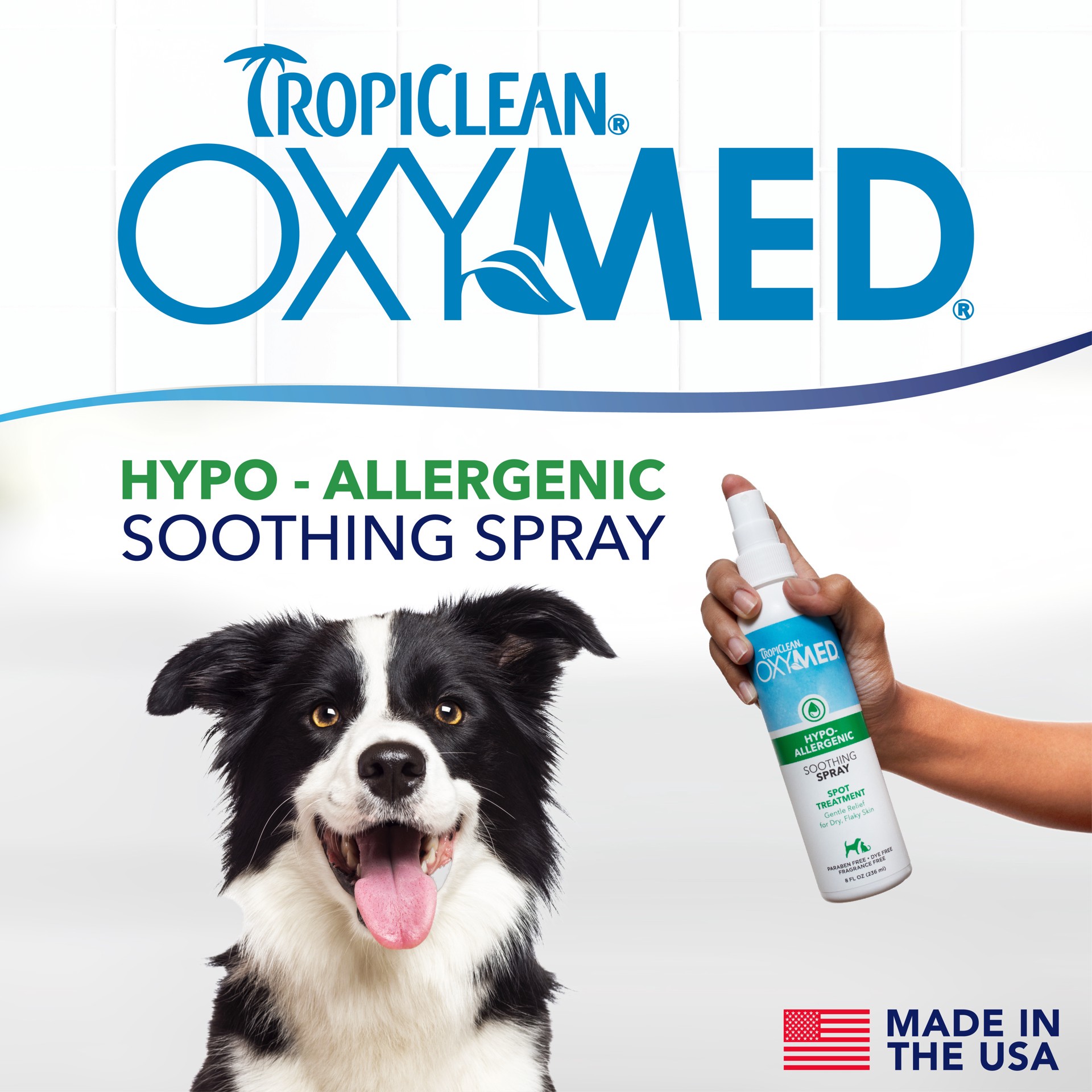 slide 10 of 10, TropiClean OxyMed Hypoallergenic Anti Itch Spray for Dogs, 8oz, 8 oz