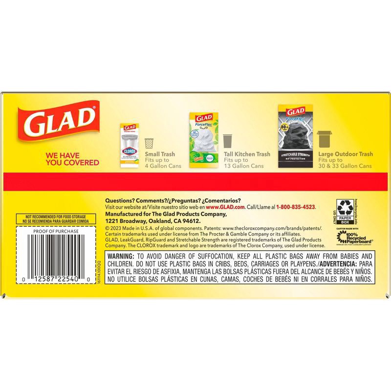 slide 14 of 16, Glad ForceFlex Drawstring Fragrance Free Trash Bags - 13 Gallon - 100ct, 100 ct