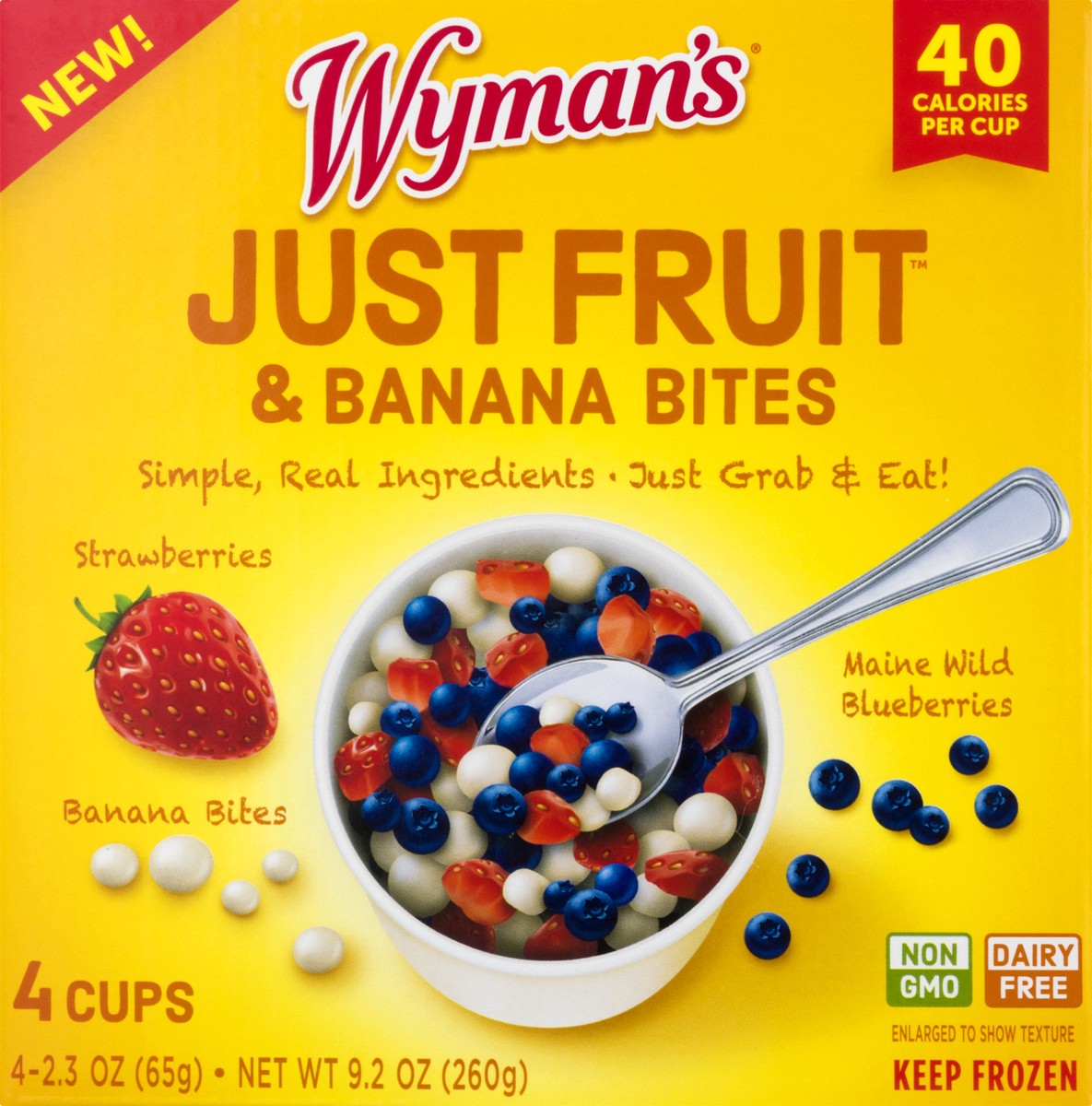 slide 2 of 13, Wyman's Strawberries/Maine Wild Blueberries Just Fruit & Banana Bites 4 ea, 4 ct