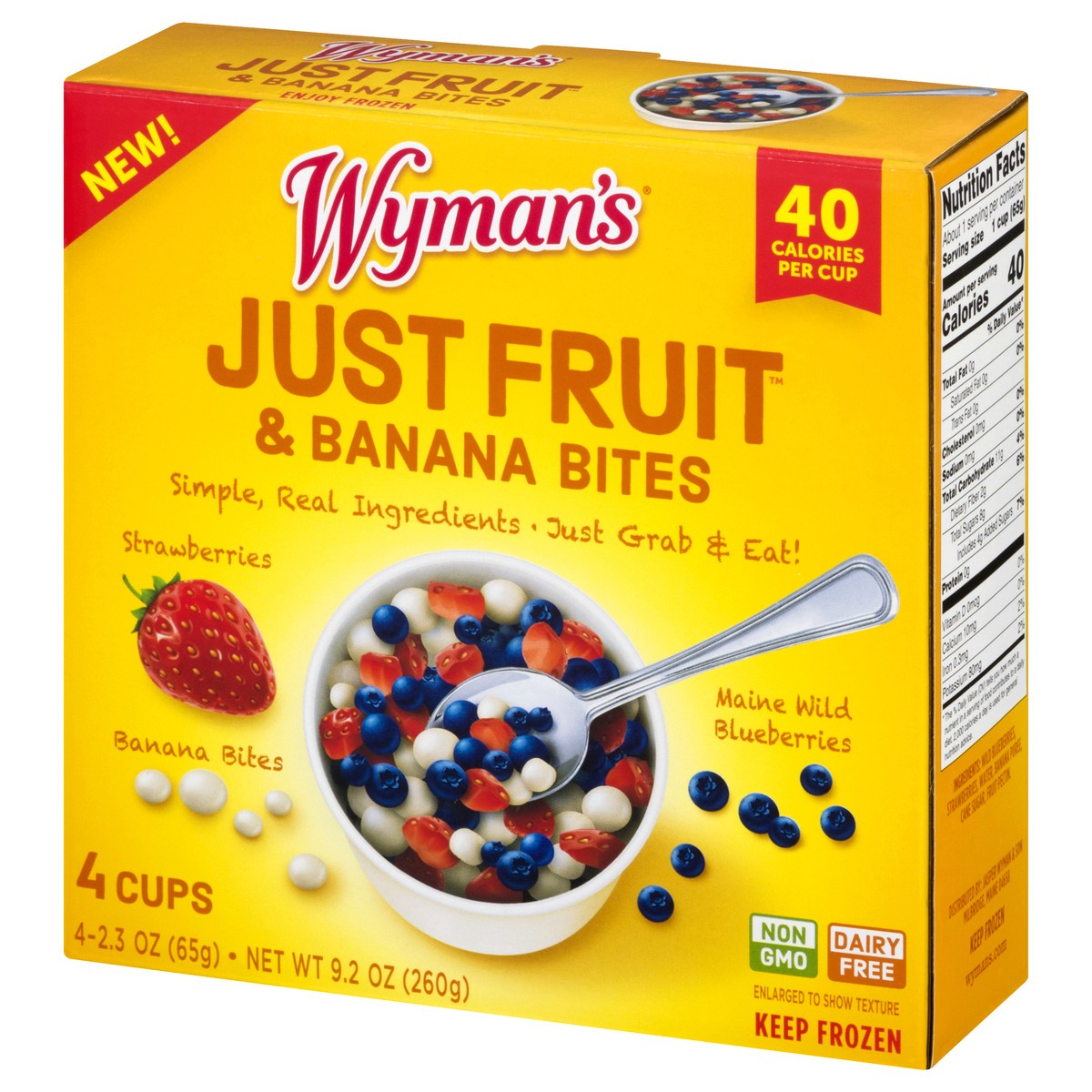 slide 3 of 13, Wyman's Strawberries/Maine Wild Blueberries Just Fruit & Banana Bites 4 ea, 4 ct