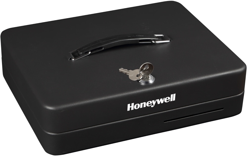 slide 1 of 1, Honeywell Deluxe Steel Cash Box, 1 ct