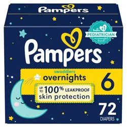 Pampers Swaddlers Overnight Diapers Size 6 72 Count
