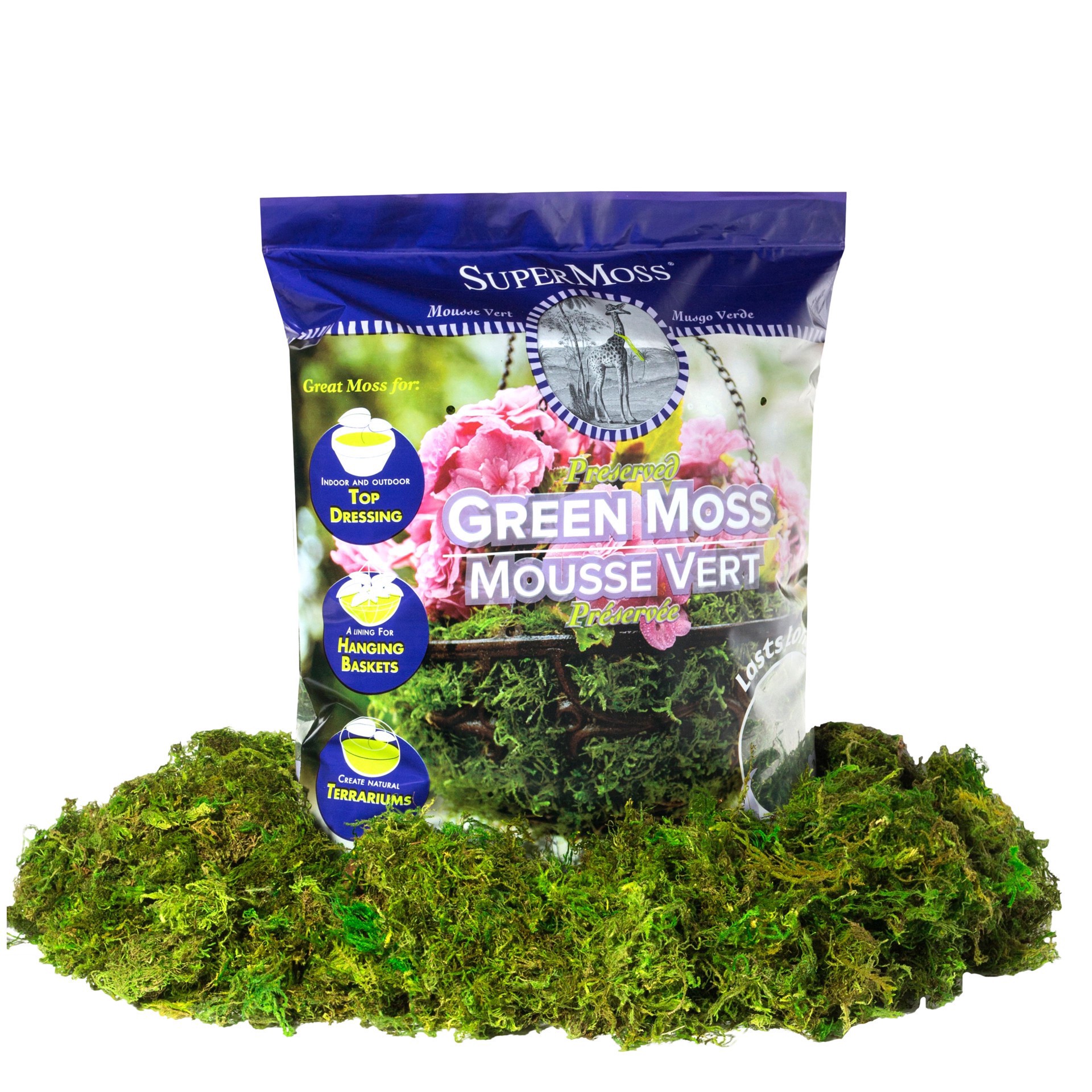 slide 5 of 6, Supermoss Preserved Green Moss, 24 qt