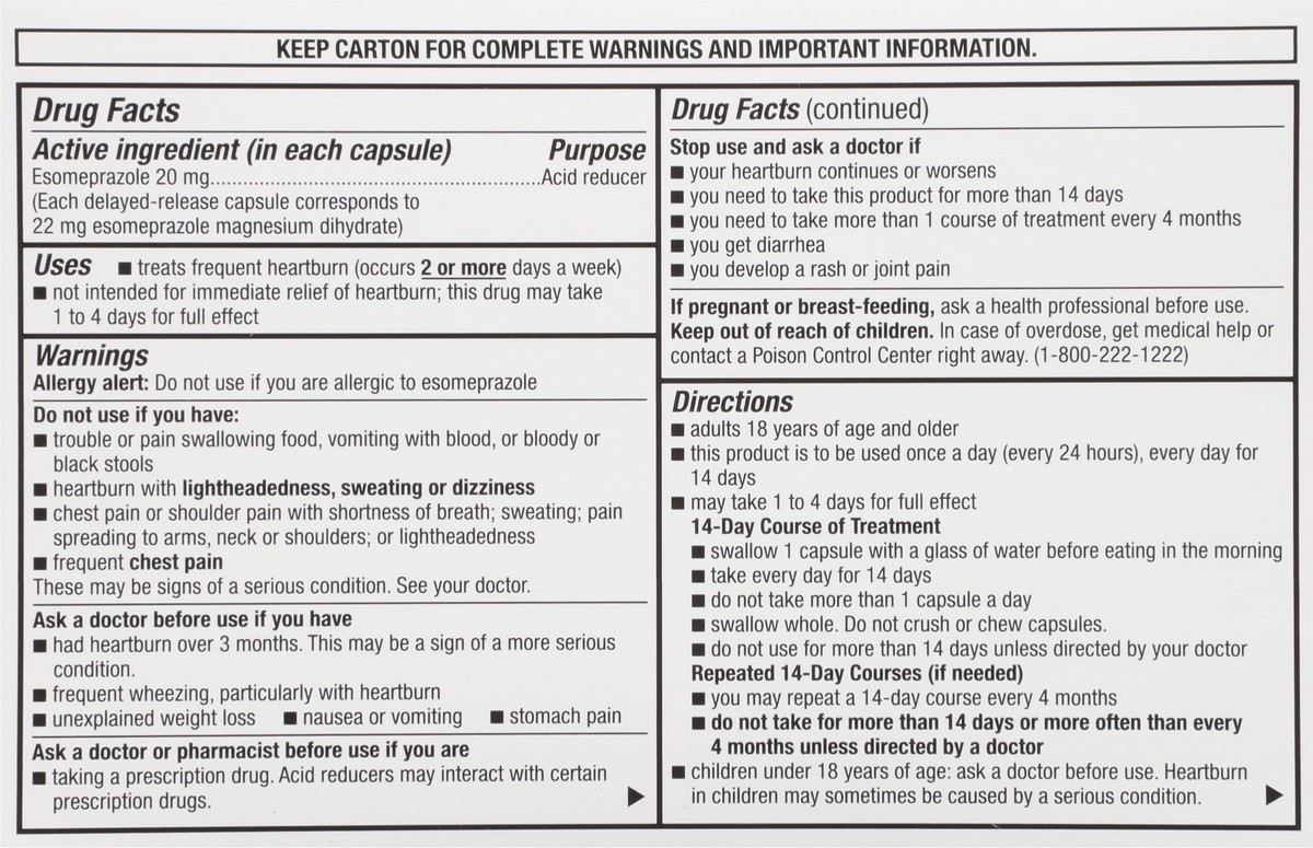 slide 10 of 11, TopCare Health 20 mg Esomeprazole Magnesium 42 Capsules, 42 ct