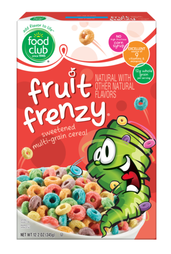 slide 1 of 1, Food Club Fruit Frenzy Sweetened Multi-grain Cereal, 12.2 oz