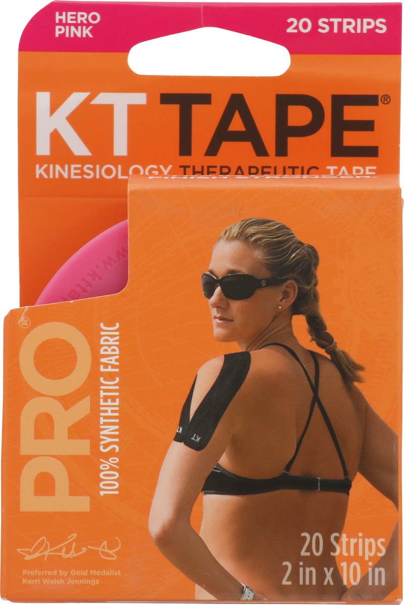 slide 4 of 12, KT Tape Pro Hero Pink Kinesiology Therapeutic Tape 20 Strips, 20 ct