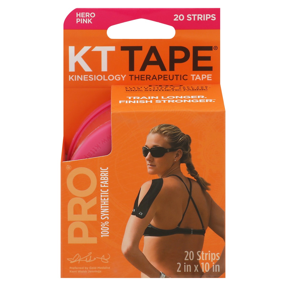 slide 1 of 12, KT Tape Pro Hero Pink Kinesiology Therapeutic Tape 20 Strips, 20 ct