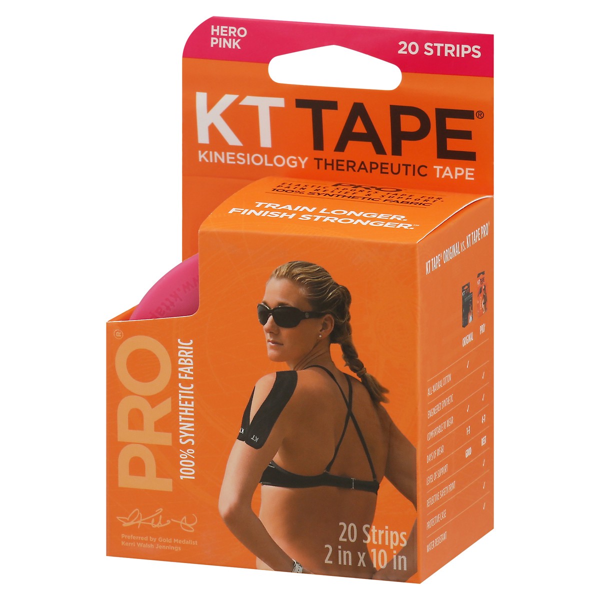 slide 10 of 12, KT Tape Pro Hero Pink Kinesiology Therapeutic Tape 20 Strips, 20 ct