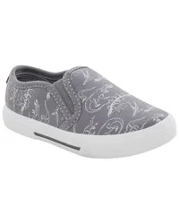 Carter's Toddler Dinosaur Slip-On Sneakers Grey 11