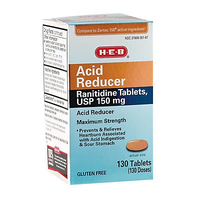 slide 1 of 1, H-E-B Acid Reducer Tablets, 130 ct