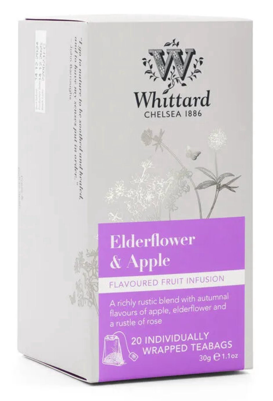 slide 1 of 1, Whittard Classic Elderflower & Apple Tea Bags, 20 ct