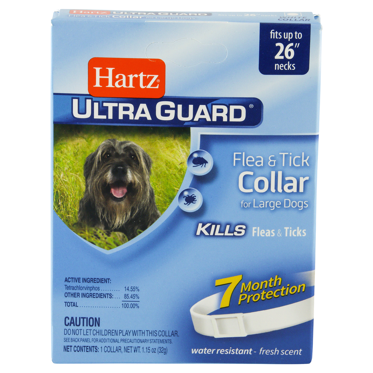 slide 1 of 4, Hartz Ultra Guard Flea and Tick Collar For Large Dogs White Fresh Scent, LG