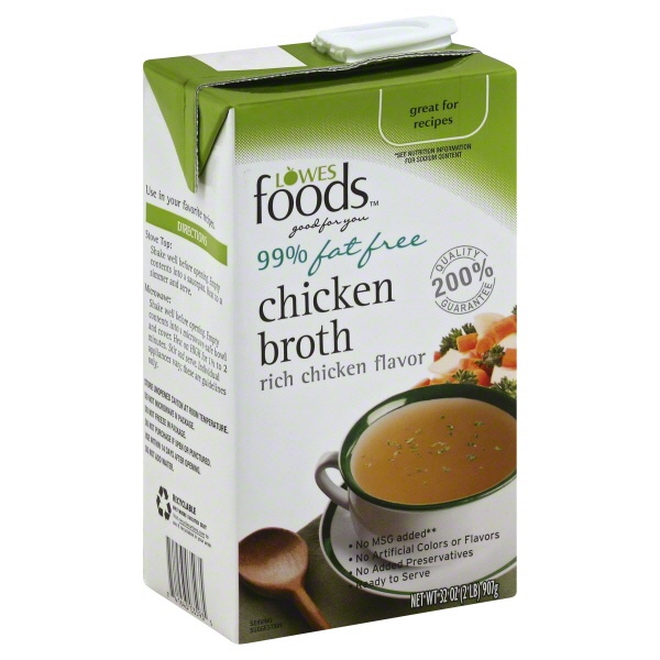 slide 1 of 1, Lowes Foods Chicken Broth 99% Fat Free, 32 oz