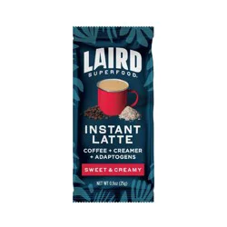 Laird Superfood Sweet and Creamy Medium Roast Instant Latte - 5 ct